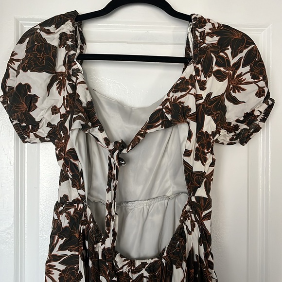 EC Floral Japna Puffed Sleeve A Line Dress Size L - Picture 5 of 5